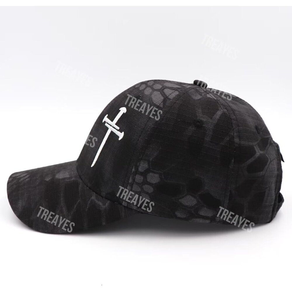 Redeemed 3 Nails Cross Hat - Adjustable Christian Baseball Cap for Men & Women - Picture 4 of 6